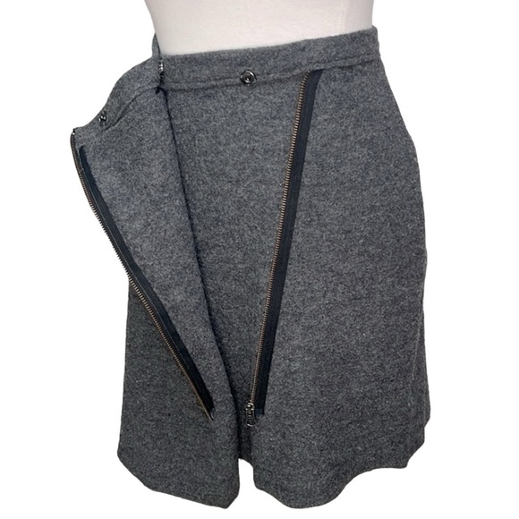 Anthropologie Sparrow Wool Zipper Skirt Gray - Picture 3 of 7